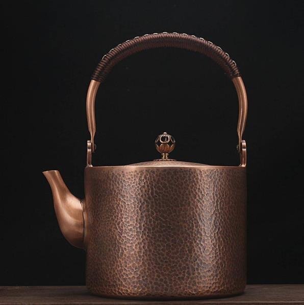超人気☆純銅 大容量コーヒーポット制コーヒー器具銅イメージ紫銅ハンマー紋コーヒーポット細口ポットコーヒーポット2000ML拍卖