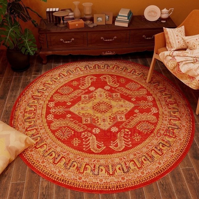 丸形敷物高級感レトロなペルシャン、ボヘミアン、マンダラ様式リビングルーム、ベッドルーム、ロッキングチェア用の敷き拍卖