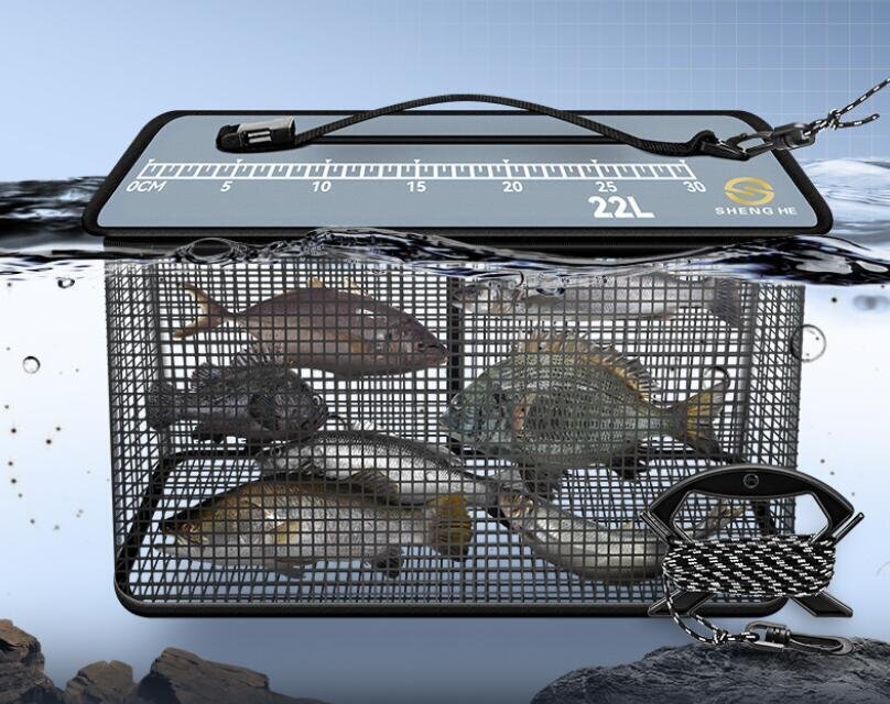 人気品フローティング スカリ 45cm 折りたたみ 活かし 5Mロープ付 29L 魚入れ 釣り フィッシング拍卖