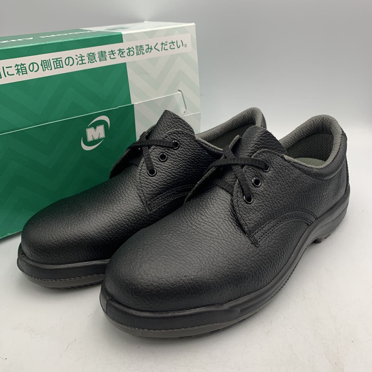 W285B 未使用 美品 MIDORI ミドリ安全 安全靴 26.5cm EEE ブラック レザー 本革 先芯樹脂入り 日本製 箱付き拍卖