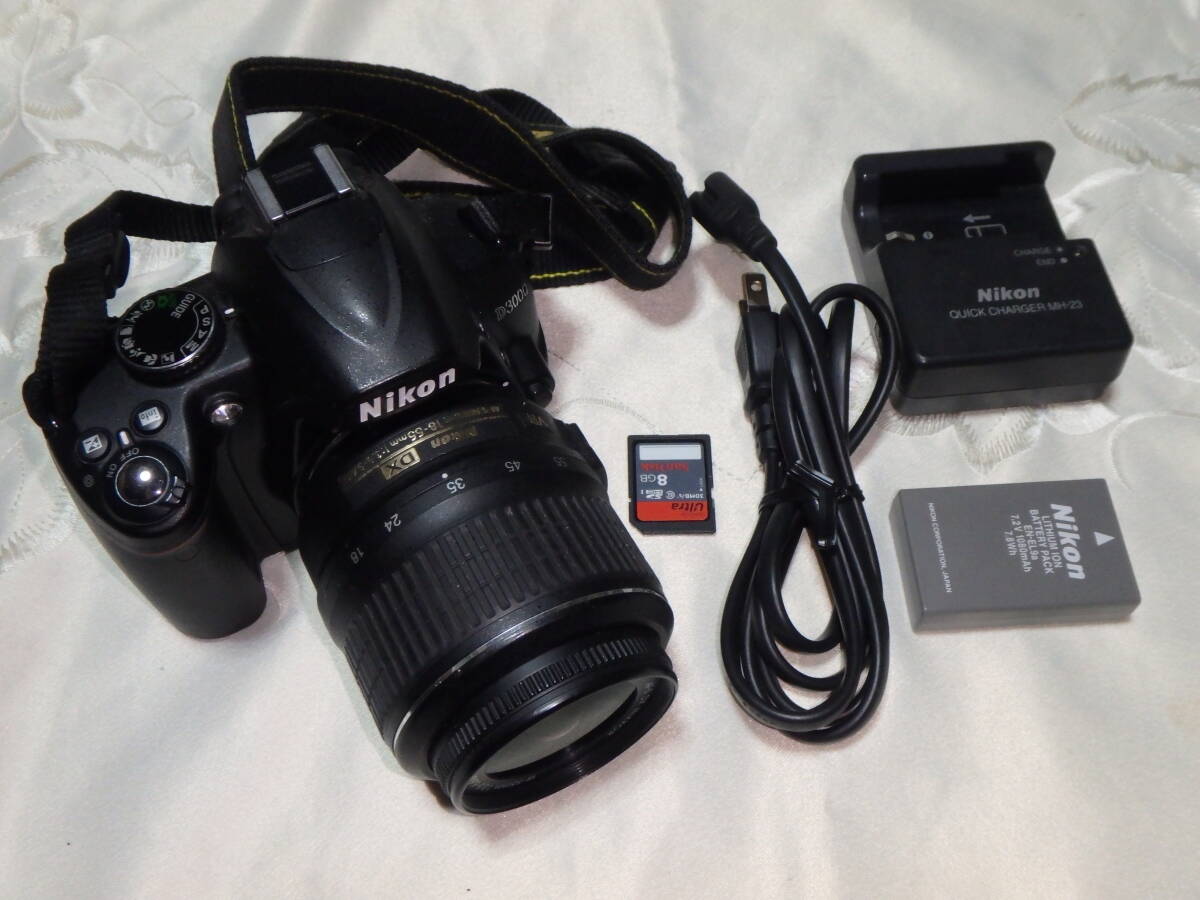 送料無料 動作品 NIKON D3000 一眼レフカメラ 18-55mmレンズ付拍卖