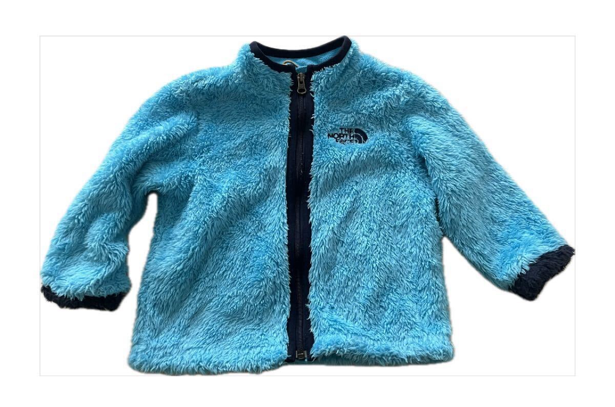 ノースフェイス フリースジャケット キッズ ベビーNORTH FACE 90cm ターコイズ拍卖