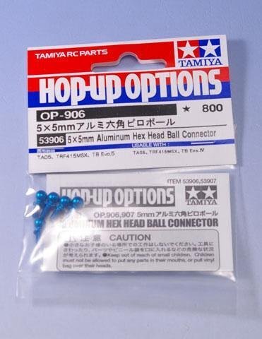 送料220円 タミヤ OP.906 5×5mm アルミ六角ピロボール #53906拍卖