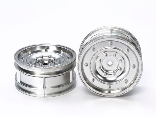 送料220円 タミヤ OP.1737 スチール風ディッシュホイール2本(ツヤ消しシルバー)(26mm・+4) #54737拍卖