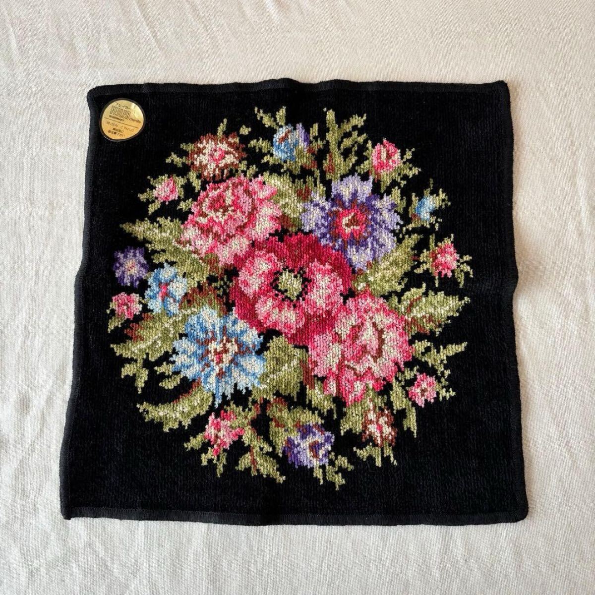 未使用 FEILER フェイラー タオルハンカチ シェニール織 ブラック黒拍卖