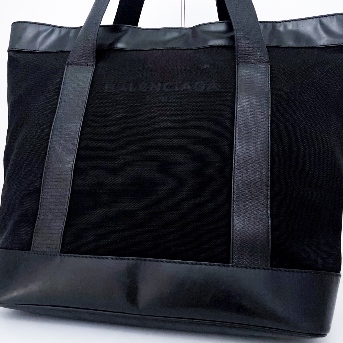 1円■最高級ライン■超希少デザイン■最大サイズ■BALENCIAGA バレンシアガ キャンバス トートバッグ ビジネス トラベル 旅行 A4 メンズ 黒拍卖