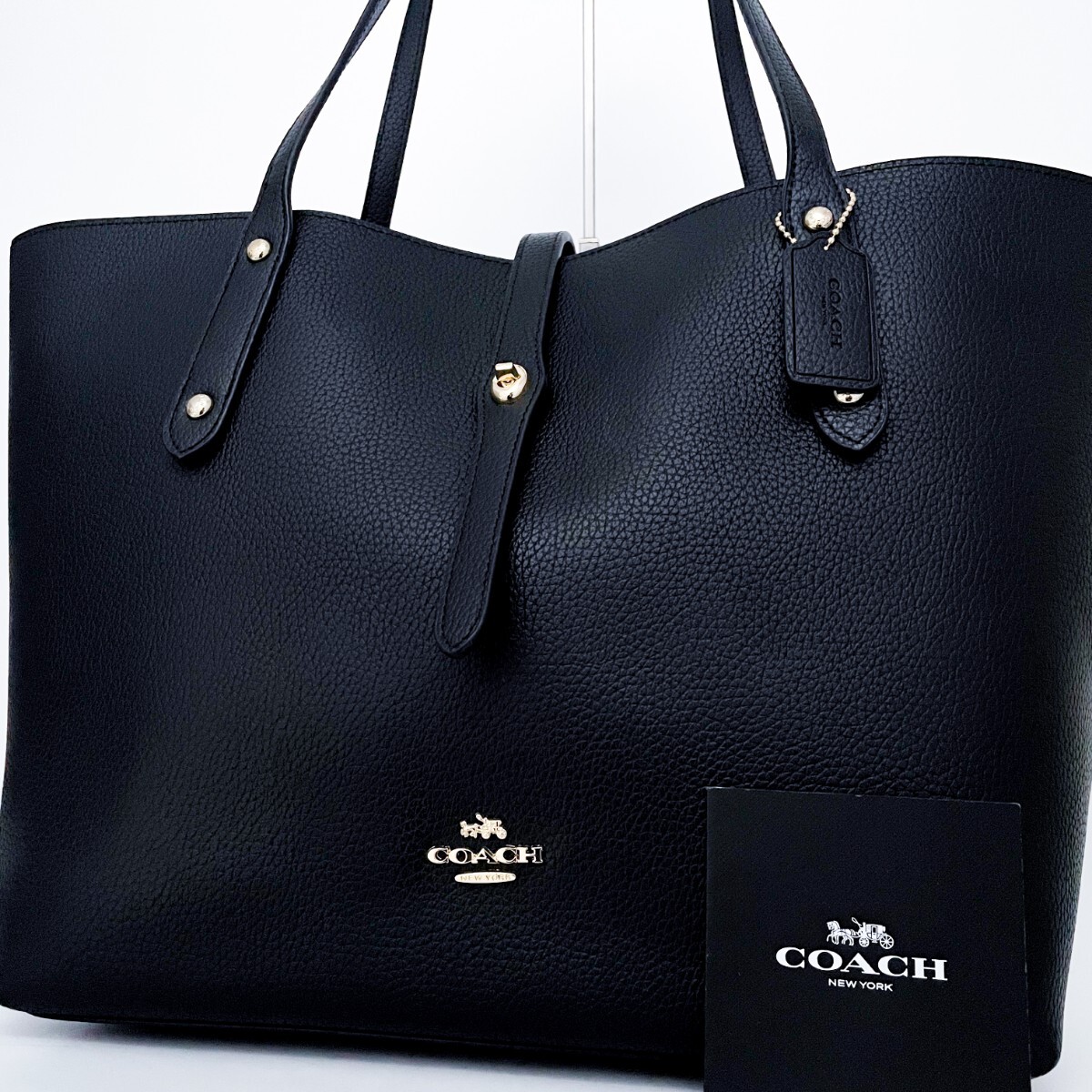 1円■新品同様■超希少デザイン■最高級ライン■型崩れ無し■COACH コーチ カード トートバッグ ビジネス A4 メンズ レディース レザー 黒拍卖