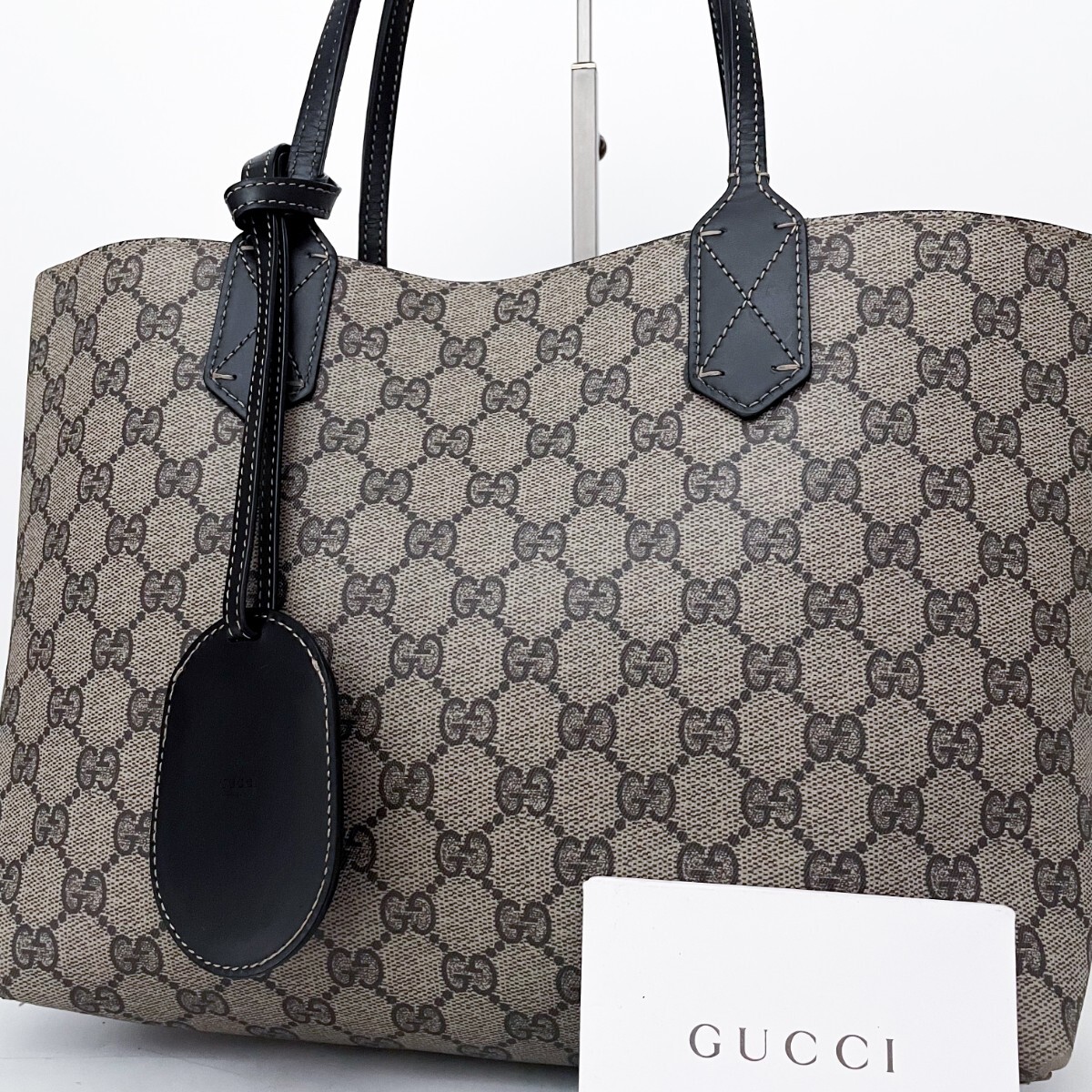 1円■超美品■幻の逸品■超希少デザイン 型崩れ無し GUCCI グッチ リバーシブル GGスプリーム トートバッグ ビジネス A4 メンズ レディース拍卖