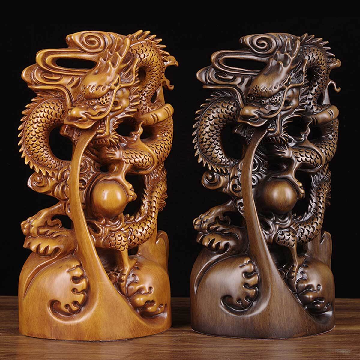【黒壇】龍神 木 水龍 木製 黒壇 花梨 彫刻 50cm 風水 4本爪 置物 開運 恋愛 幸運 愛 お金 贈り物 縁起物 龍玉拍卖