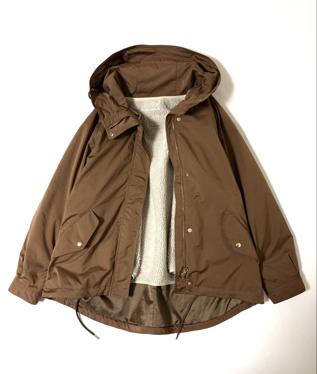 ユナイテッドアローズ グリーンレーベル 撥水 3WAY ボア付き フードブルゾン モッズコート ゆったりサイズ拍卖