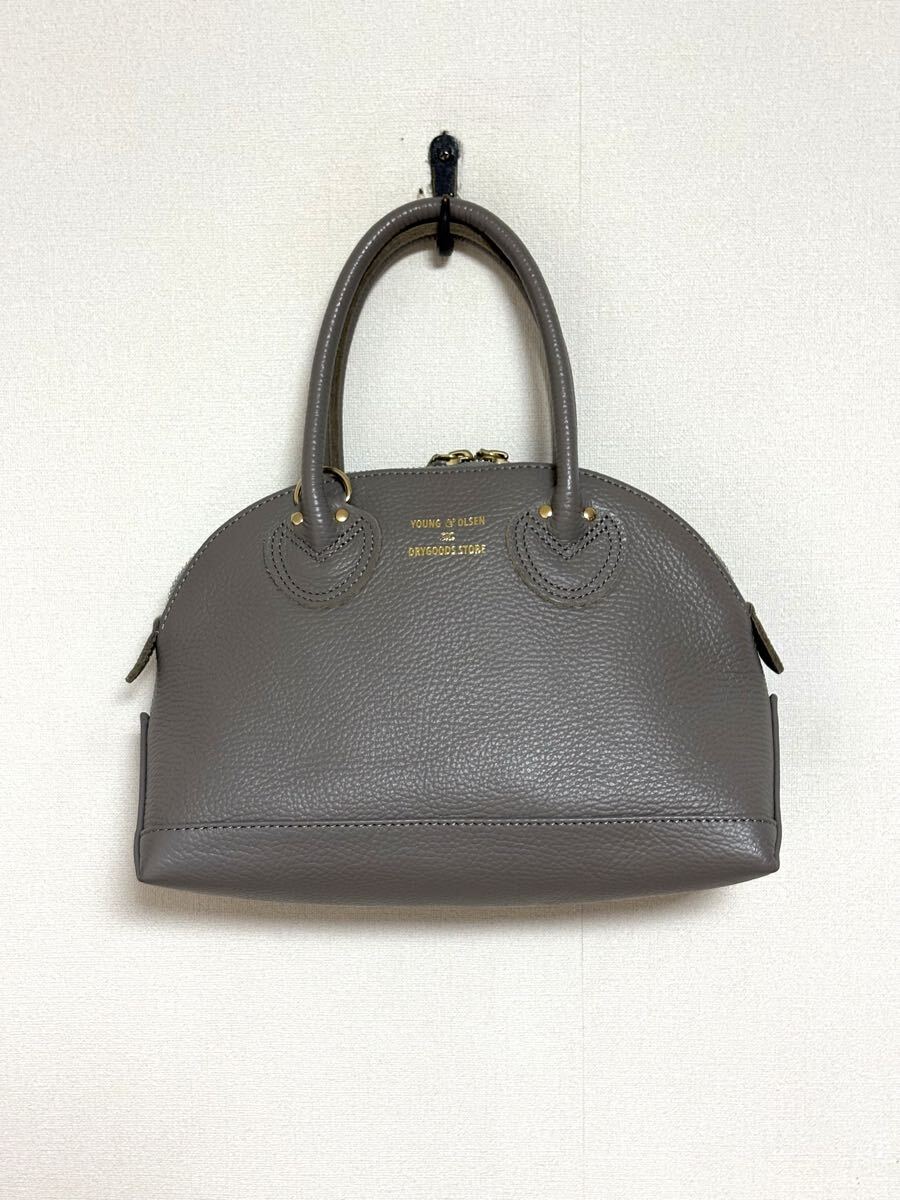 美品 ヤングアンドオルセン YOUNG & OLSEN EMBOSSED LEATHER ZIP BOAT BAG レザー トートバッグ 拍卖