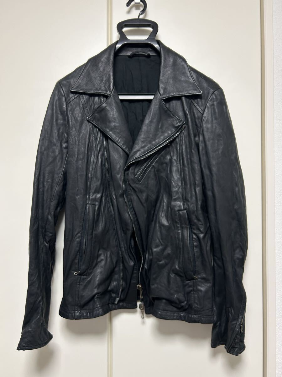 ATTACHMENT アタッチメント ライダースジャケット ダブル 鹿革 黒拍卖