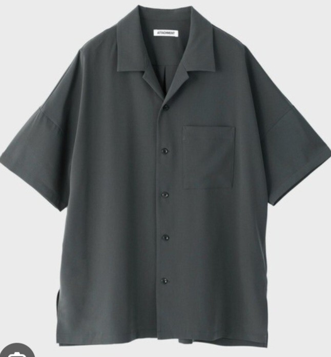 アタッチメント ドロップショルダー 半袖シャツ グレー 2拍卖