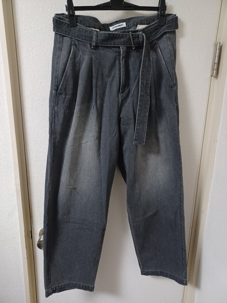 アタッチメント 2タック ワイド デニムパンツ 2拍卖
