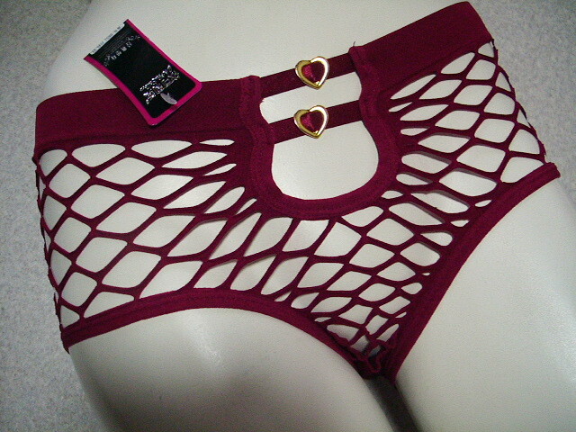 【あみあみ ネット デザイン ショーツ】◆ワイン◆m19-3◆XL◆拍卖