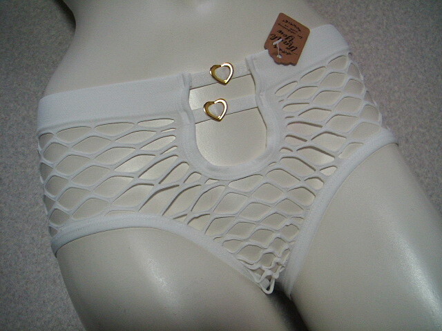 【あみあみ ネット デザイン ショーツ】◆ホワイト◆m19-2◆XL◆拍卖