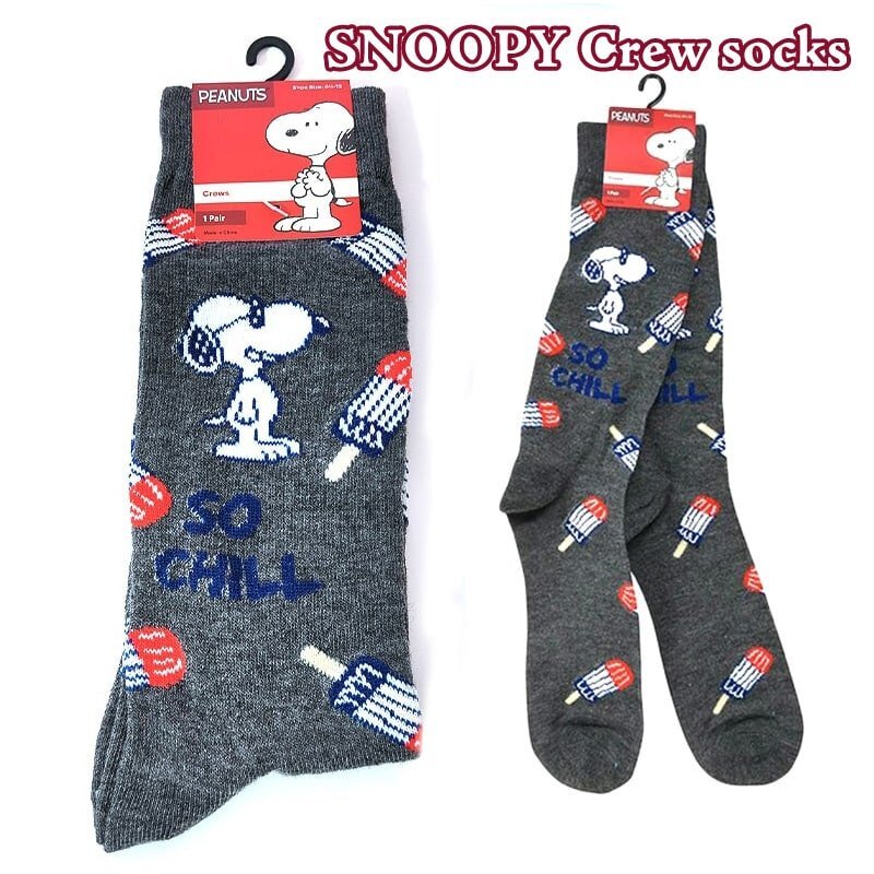 靴下 スヌーピー メンズ ソックス おしゃれ SNOOPY アメリカン キャラクター 雑貨 チャコール おしゃれ 男性 メンズ ギフト プレゼント拍卖