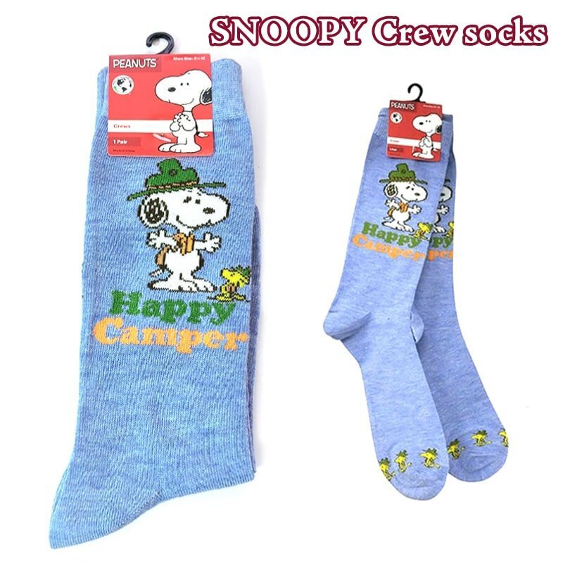 スヌーピー 靴下 かわいい SNOOPY ハイクルー ソックス おしゃれ アメリカン 雑貨 かっこいい ブルー メンズ ギフト プレゼント拍卖