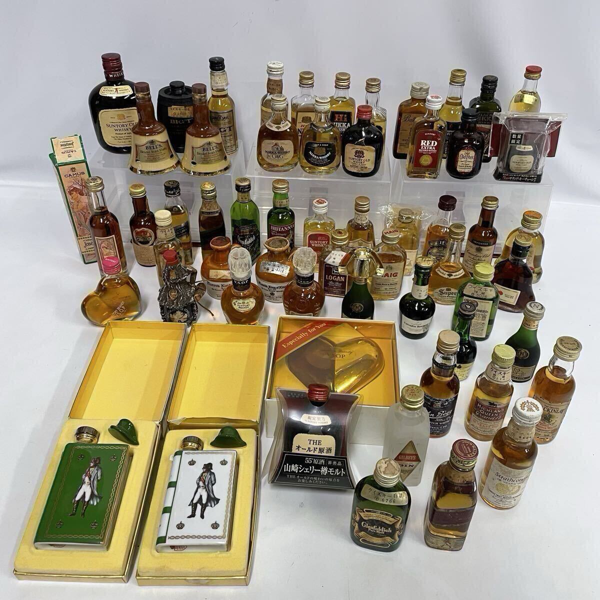ウイスキー ブランデー 未開封 ミニボトル 58本 まとめ お酒 古酒 山崎 ニッカ JohnBegg Strathconon HIGHLAND QUEEN MACKINLAY拍卖