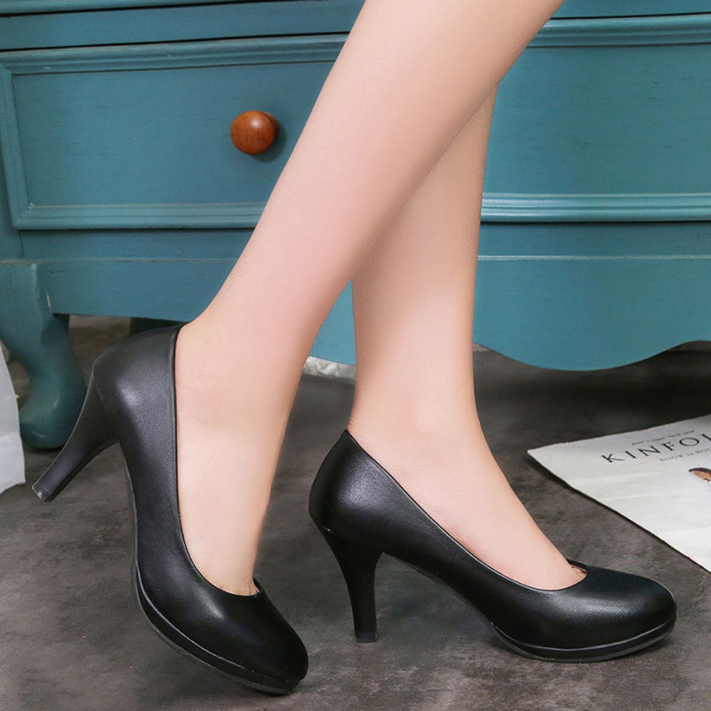 ☆ ブラック×8cmヒール ☆ 37size(23.5cm) ☆ ビジネスパンプス 黒 パンプス ローヒール リクルートパンプス ビジネスパンプス拍卖