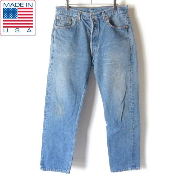 1999年製 USA製 リーバイス501 美アタリ 薄ブルー ジーンズ 実寸W33 L29 旧6 524刻印 90s アメリカ製 ビンテージ D150-21-0030ZTW拍卖