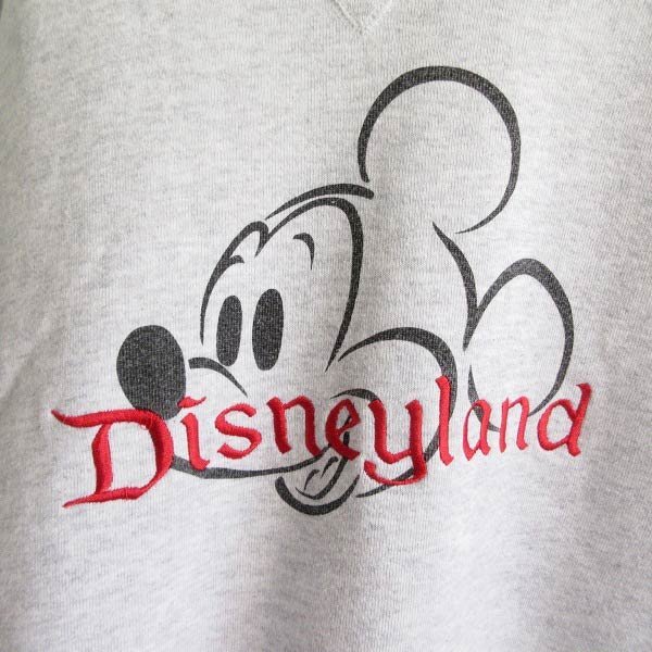 90s USA製 ディズニー ミッキー 前V スウェット XXL グレー系 ドロップショルダー 大きいサイズ ビッグサイズ アメリカ製 D145-13-0007ZVW拍卖