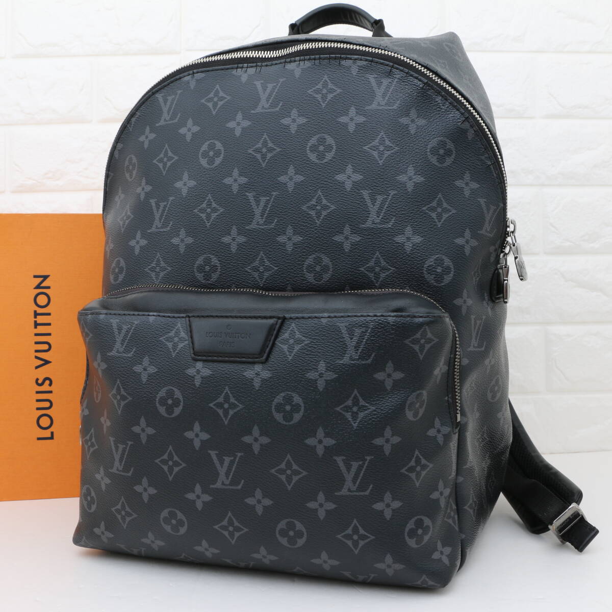RFID搭載 LOUIS VUITTON ルイヴィトン モノグラム エクリプス アポロ M43186 リュックサック バックパック 大容量 メンズ レザー ブラック拍卖