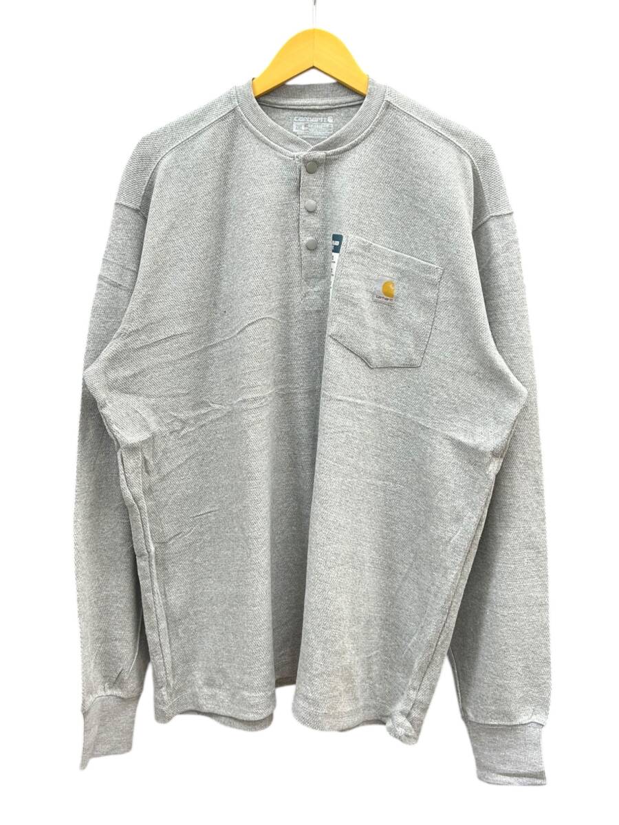 Carhartt (カーハート) ヘンリーネック ポケット サーマルカットソー 長袖Tシャツ TK4429 2XL グレー メンズ/027拍卖