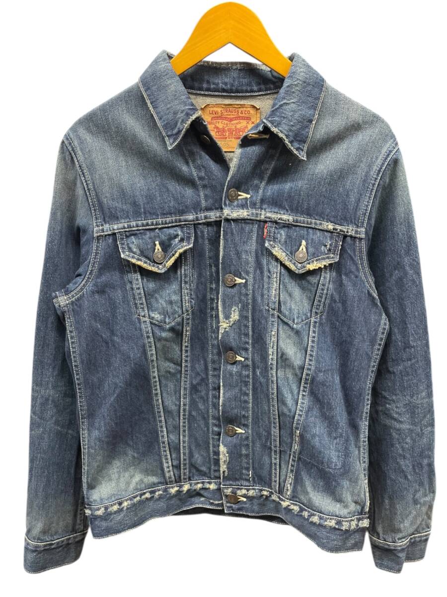 Levi’s (リーバイス) デニムジャケット ダメージ加工 70505 L インディゴブルー メンズ/025拍卖