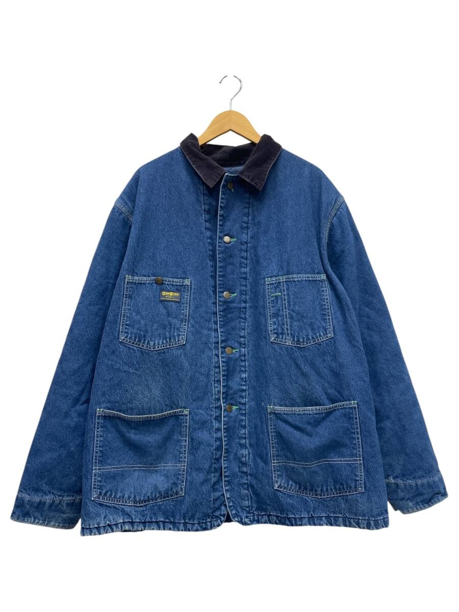 OshKosh (オシュコシュ) デニムカバーオール 襟コーデュロイ 裏地キルティング 古着 USA製 80s 46 メンズ/045拍卖