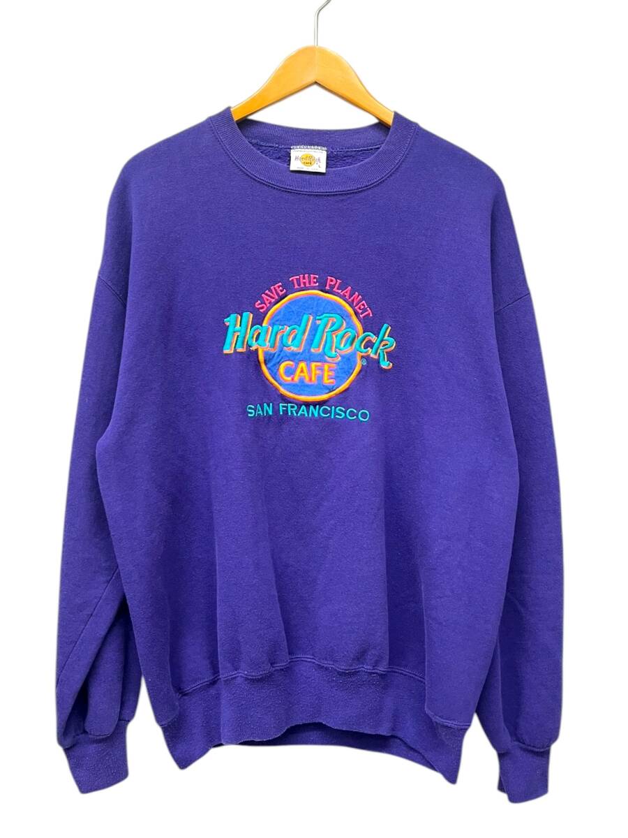 HARD ROCK CAFE (ハードロックカフェ) スウェット トレーナー 裏起毛 USA製 L パープル メンズ/199拍卖