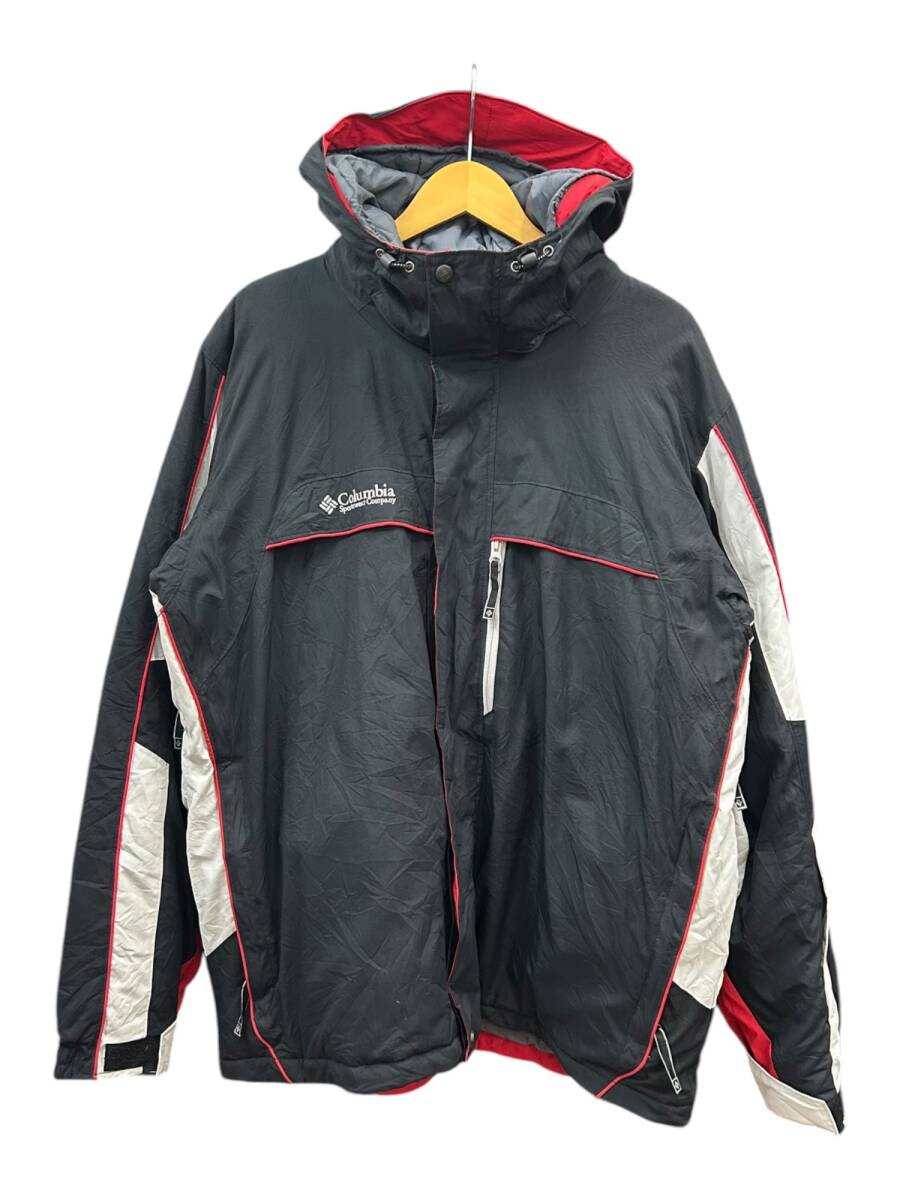 Columbia (コロンビア) 中綿ナイロンジャケット マウンテンパーカー 00s 古着 XL ブラック ホワイト レッド メンズ/027拍卖