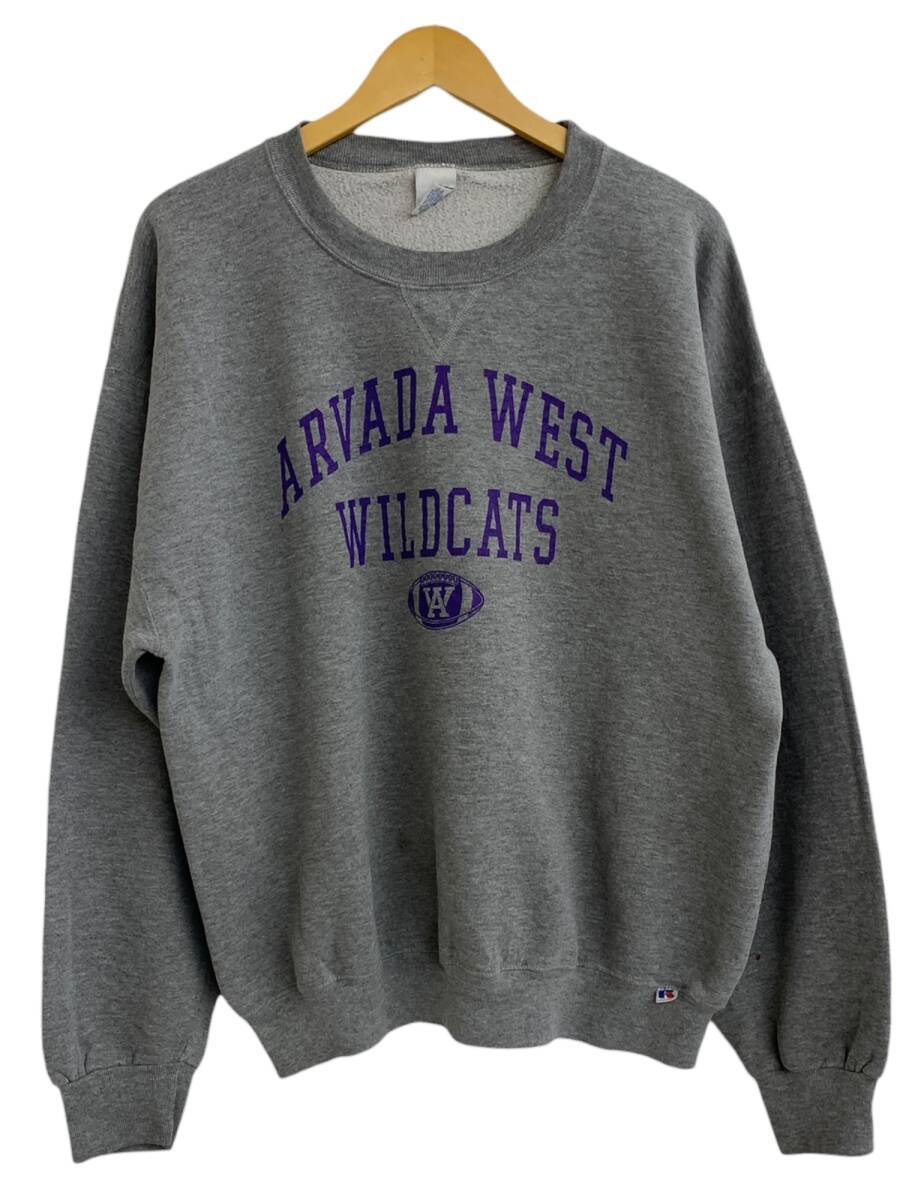 RUSSELL ATHLETIC (ラッセルアスレティック) カレッジスエット トレーナー 90S ビンテージ ARVADA WEST WILDCATS XL グレー メンズ/004拍卖