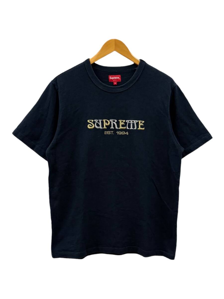 Supreme (シュプリーム) Nouveau Logo Tee 半袖Tシャツ 18AW ロゴ刺繍 M ネイビー メンズ/078拍卖