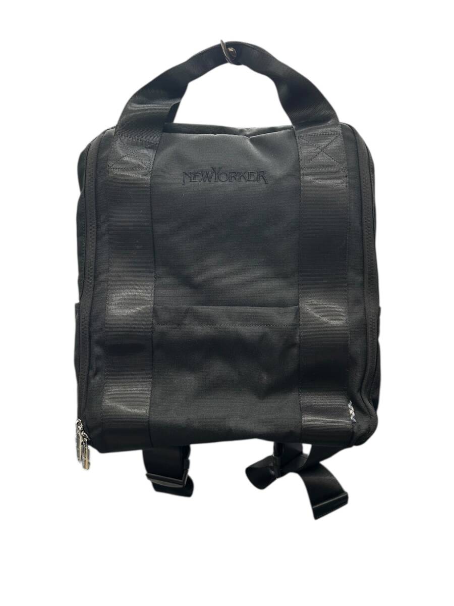 NEW YORKER (ニューヨーカー) ナイロンスクエア バッグ リュック ブラック メンズ/027拍卖