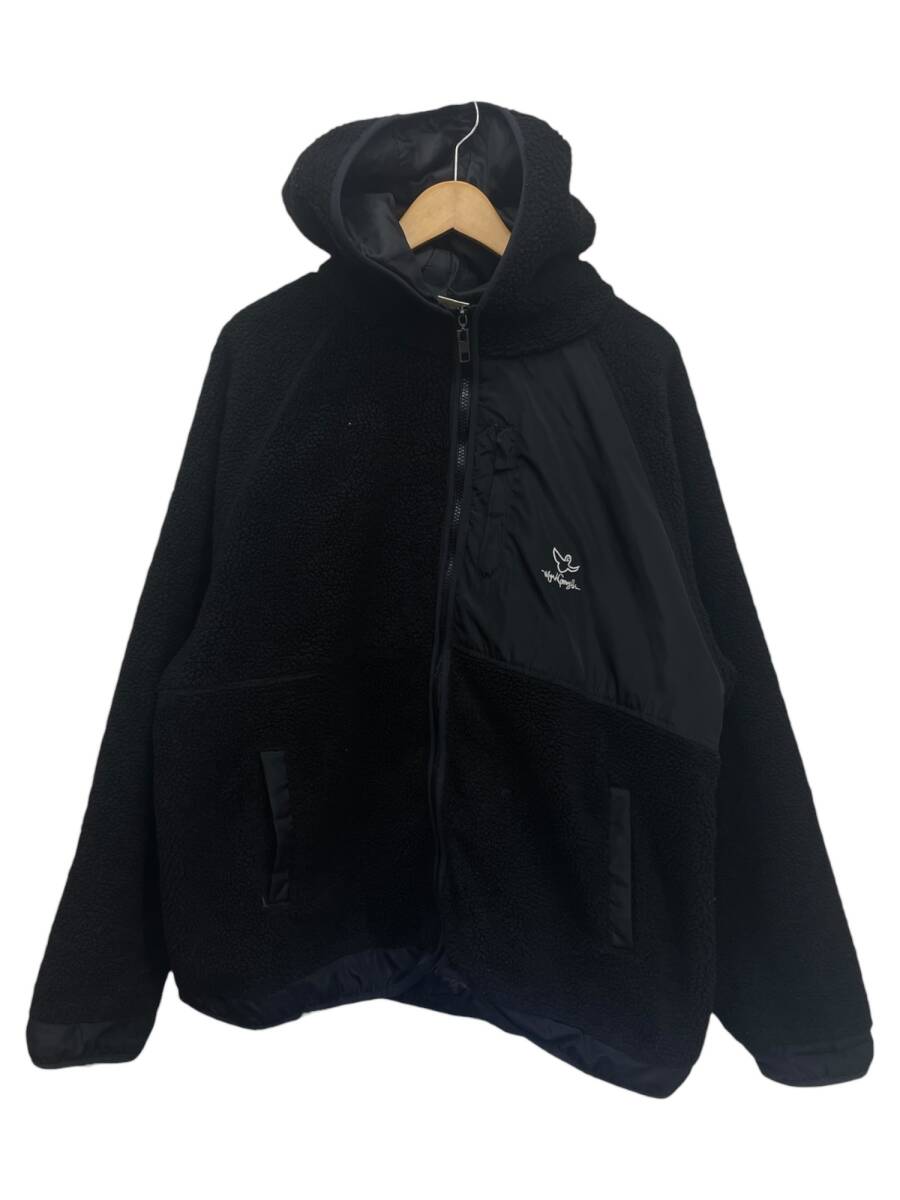 Mark Gonzales (マークゴンザレス) フード付き ボアフリースジャケット 中綿 jk437 XL ブラック メンズ/045拍卖