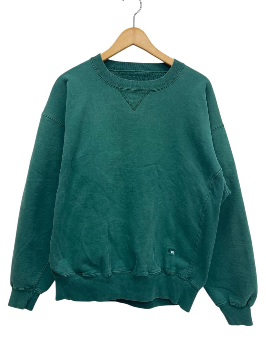 RUSSELL ATHLETIC (ラッセルアスレティック) 古着 90s USA製 PROコットン 無地 スエット トレーナー 前V L グリーン メンズ/045拍卖