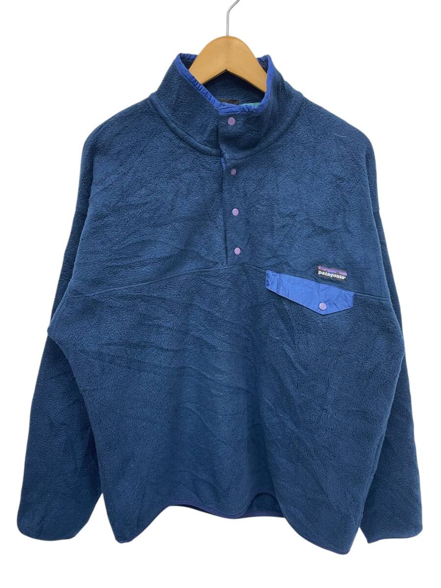 patagonia (パタゴニア) 雪なしタグ スナップT フリースプルオーバ― ジャマイカ製 90S 古着 ビンテージ 25440 L ネイビー メンズ/045拍卖