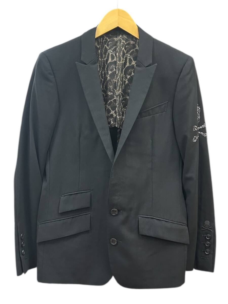 Roen (ロエン) サークルスワロスカル 2B テーラードジャケット 70031003 48 ブラック メンズ/027拍卖