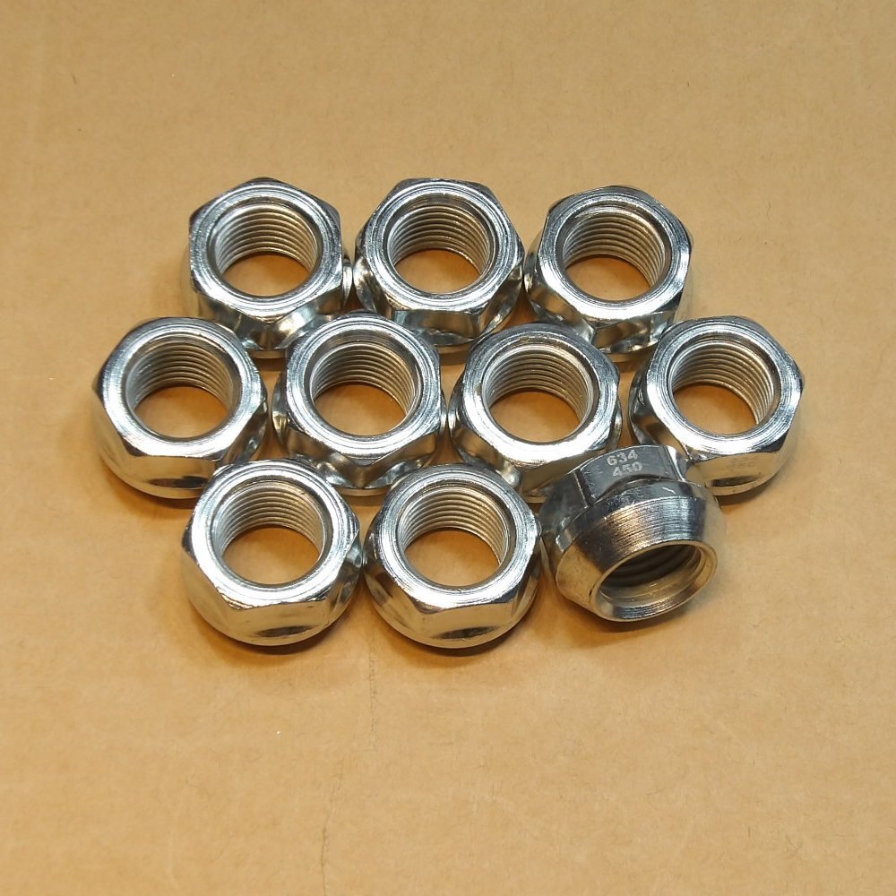 634produce 低頭 ホイールナット M14P1.5 全長約14mm HEX19 60度 貫通 M14x1.5 スペーサー ワイトレ PCD変換 ツバ付 10個 ON145014H19拍卖