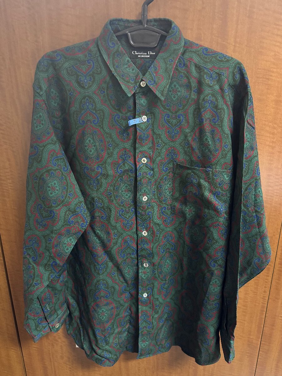 Christian Dior MONSIEUR クリスチャンディオール ムッシュ長袖 オシャレYシャツ ポロシャツ L 中古 505拍卖