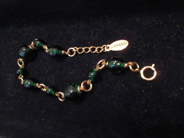 ■日本製ブランド品■【カネコイサオ KANEKO ISA】■和ガラスのブレスレット■グリーン系■拍卖