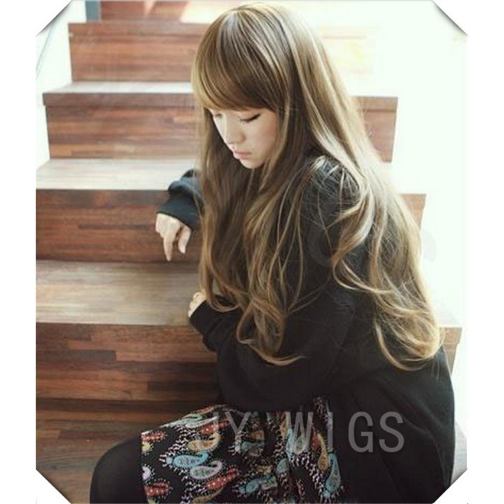 ゆるふわ 自然 フルウイッグ ウィッグ 自然 ロング かつら ネット特典付き ライトブラウン 医療用 WIG 耐熱 レディース コスプレ 女装拍卖