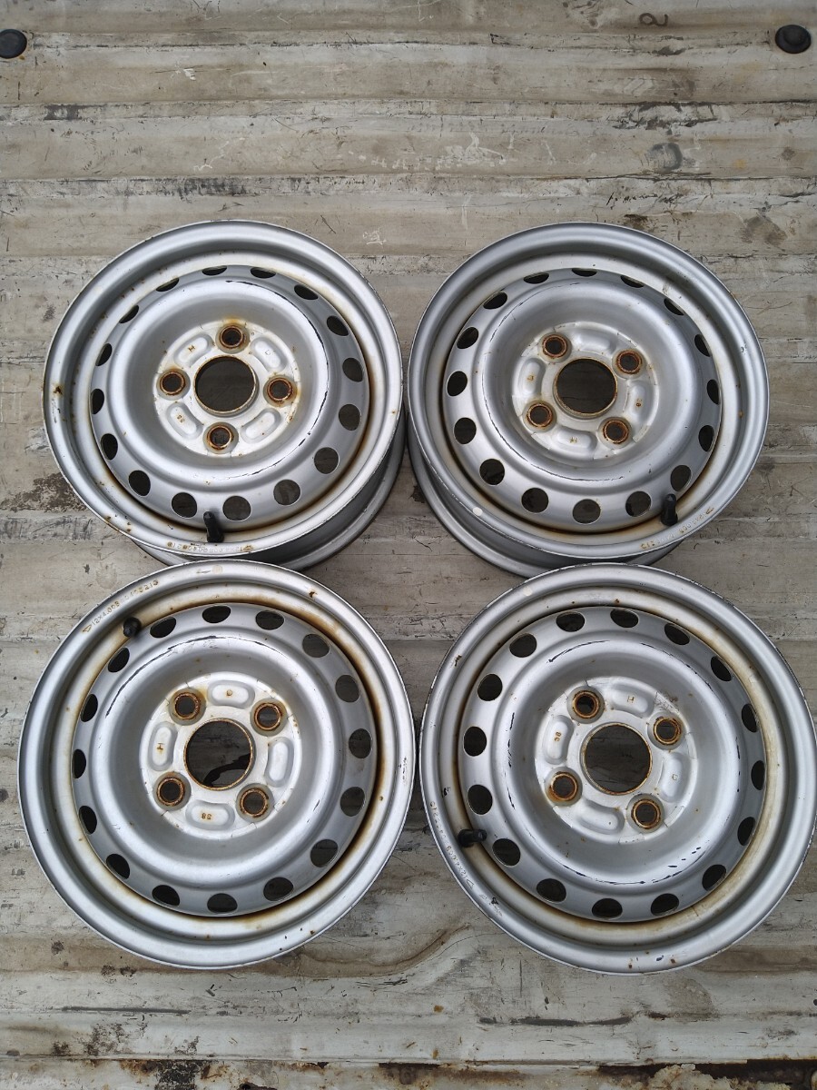送料無料 ダイハツ 4本 スチールホイール 鉄チン 12×4.00B 4H/100 ハブ径54mm 鉄ホイール 軽トラ ハイゼットトラック 純正拍卖