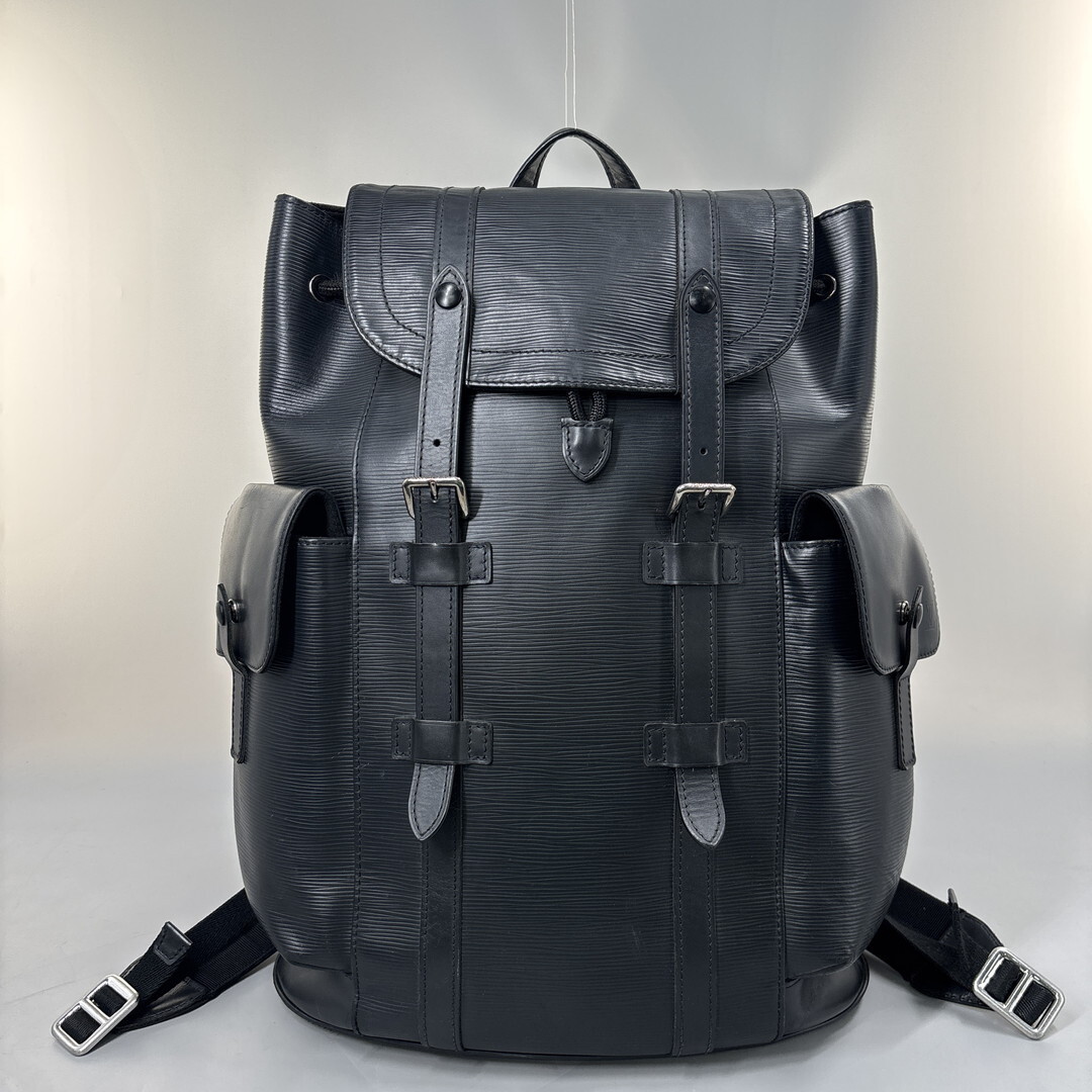 超極美品 Louis Vuitton ルイヴィトン クリストファーPM リュック エピ M50159 メンズ デイバッグ バックパック ブラック メンズ拍卖