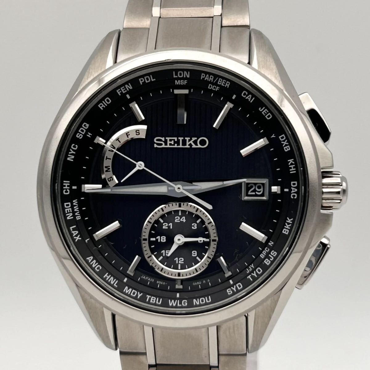 【付属品完備 稼働】 SEIKO セイコー ブライツ 8B63-0AV0 電波ソーラー BRIGHTZ チタン メンズ拍卖