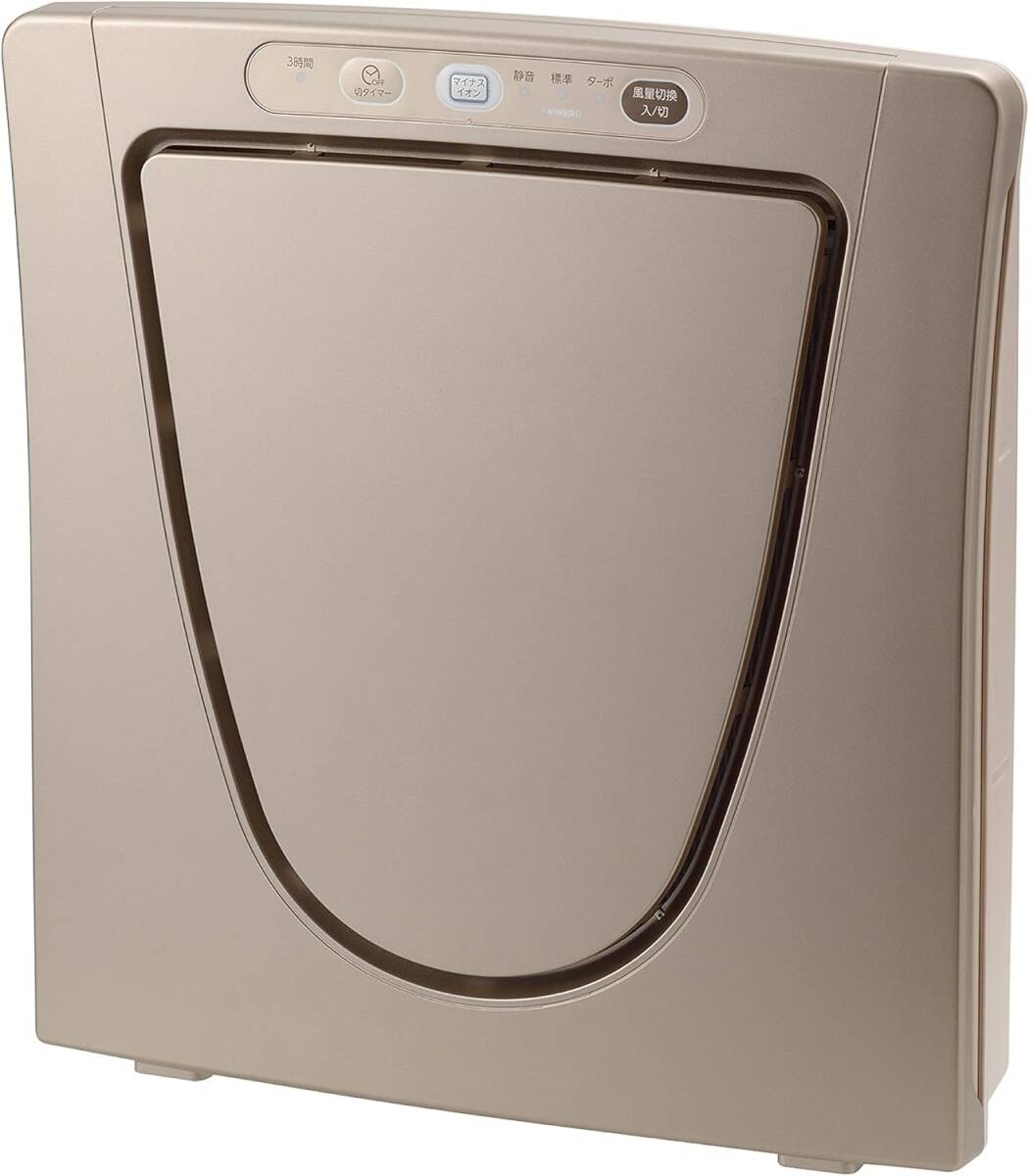 ツインバード 空気清浄機 12畳 HEPAフィルター 脱臭 パワー3段切替 マイナスイオン発生 シンプル ペットタイマー付拍卖