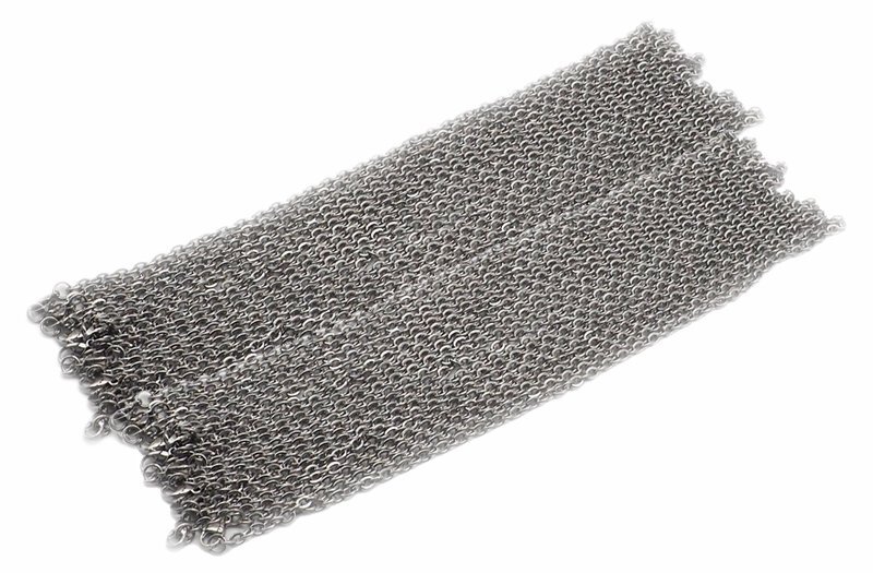 HK ハンドメイド用 ステンレス ネックレスチェーン 幅5ミリ 50CM 20本セット 送料無料拍卖