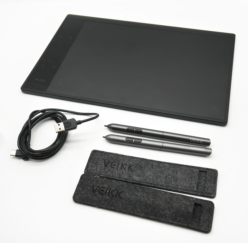 VEIKK ペンタブレット 10X6インチ A30 エクスプレスキー4個 タッチパッド 中古 ペン2本拍卖