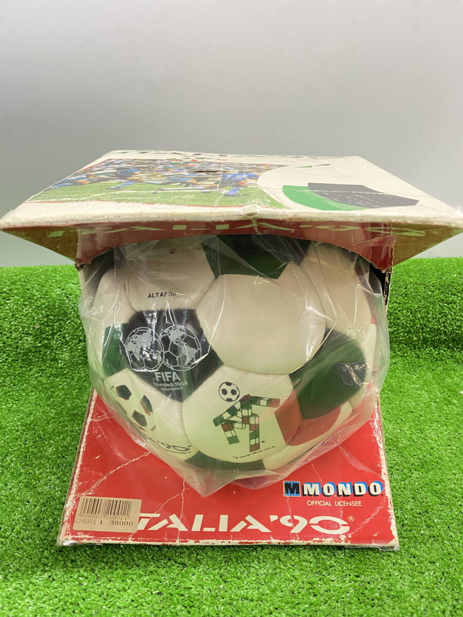 ●ITALIA'90 FIFA 記念ボール MONDO OFFICIAL LICENSEE モンド オフィシャル ライセンシ サッカーボール 箱キズあり未使用(u251105_1)拍卖